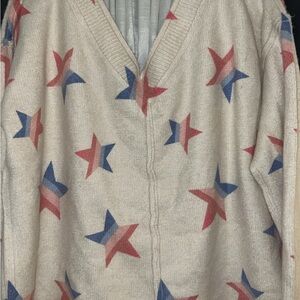 POL Cream V-Neck Sweater